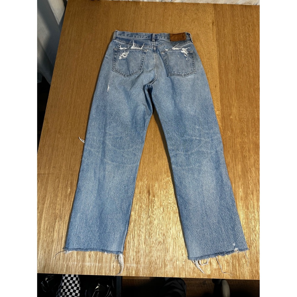 Moussy Vintage Distressed Ripped Destroyed Jeans Size 27 Light Wash Denim - Picture 8 of 11